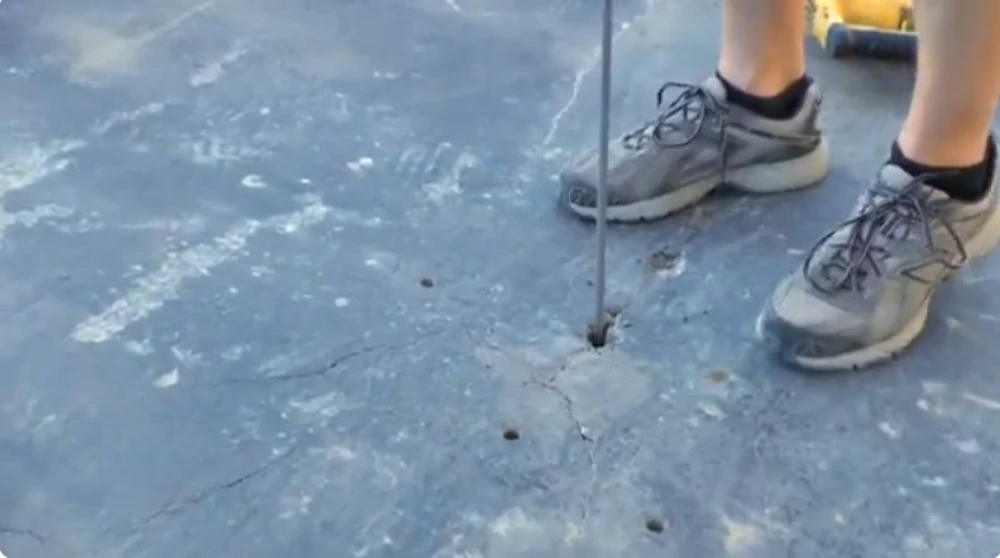 Probe testing a concrete slab