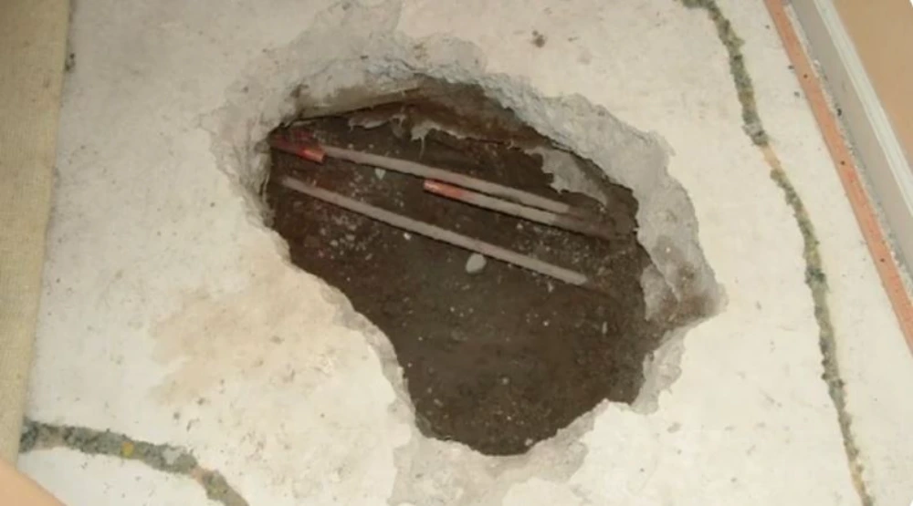 Confirmed slab leak, supply lines exposed